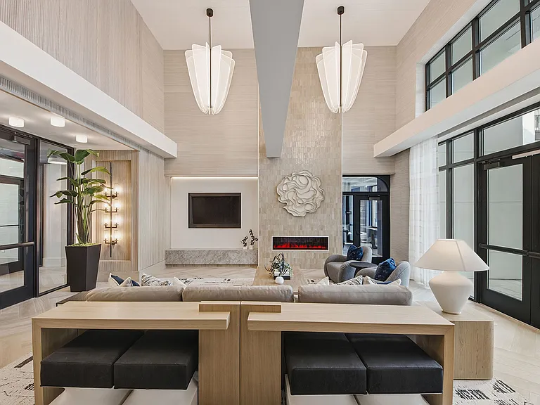 Cozy yet contemporary, this stylish clubroom makes it easy to relax, catch up with neighbors, or enjoy a quiet night in