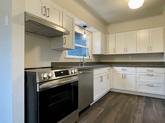 New electric stove and dishwasher.