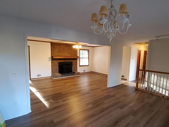 Dining Room with new vinyl plank flooring.