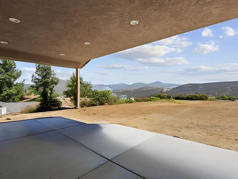 Covered patio with expansive views.