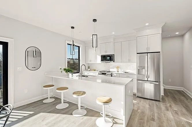 View of kitchen from living room