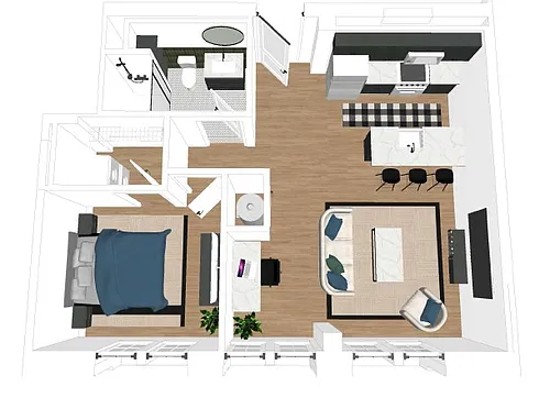 Floor plan C - One Bedroom
