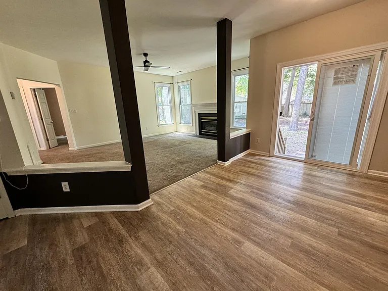 Kitchen with room for a table, looking into family room