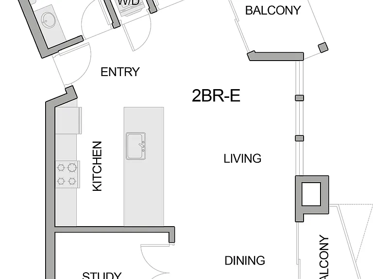 2D Floor Plan Rendering of a Two-Bedroom Apartment 2D Floor Plan Rendering of a Two-Bedroom Apartment