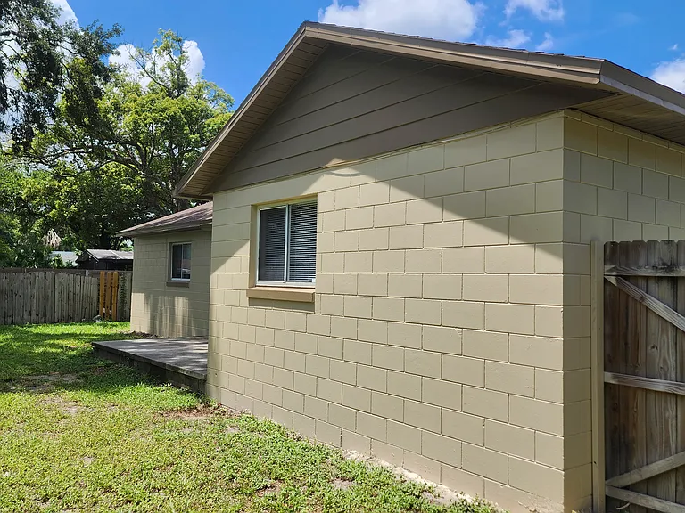 side view of backyard