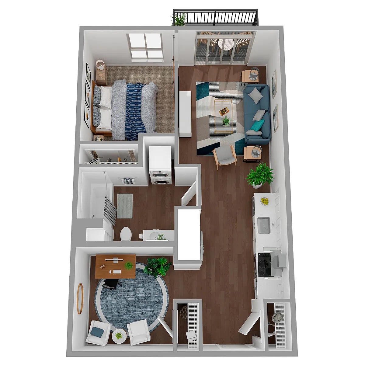 Floor plan 1x1 + Den - a82.1