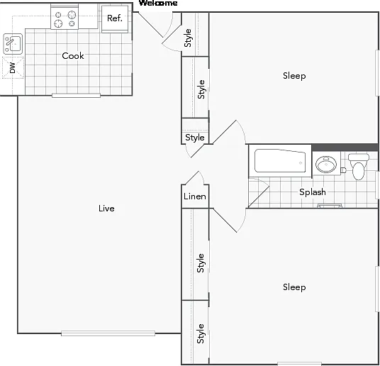 Brookhaven 2-Bedroom Floorplan Brookhaven 2-Bedroom Floorplan