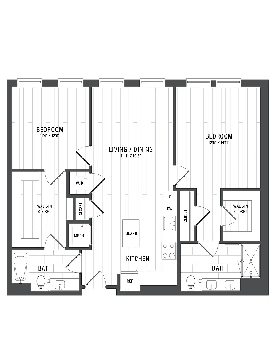 Floor plan 2 Bed/2 Bath-E1.6