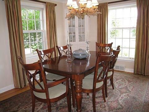 Dining room looks out to Lake