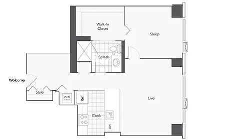 Floor plan 1B-12