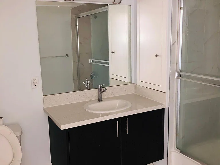 Two full bathrooms. One in the master room and one in the hallway.