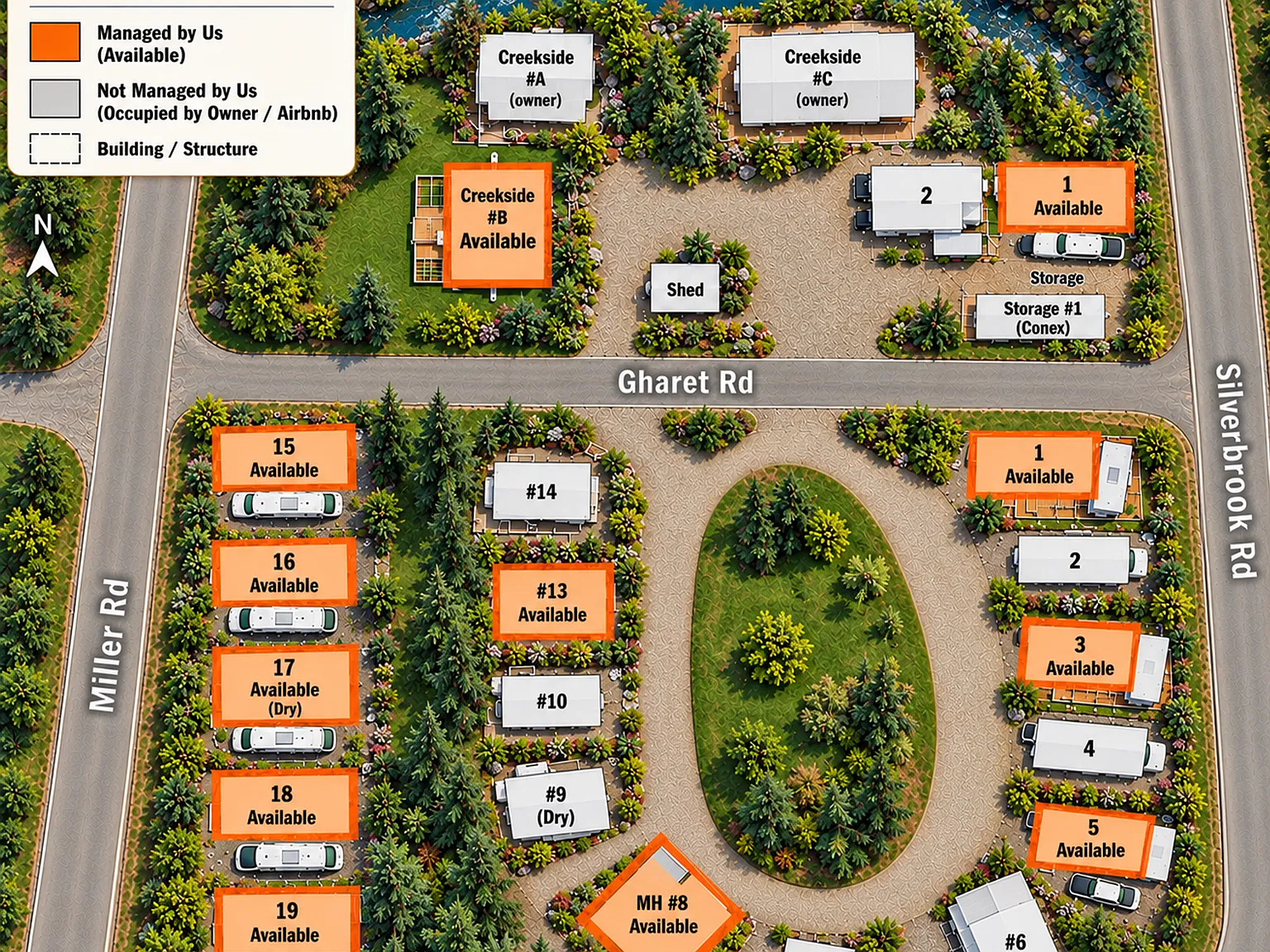 Country Setting Single Wide Manufactured Home Silverbrook RV Park — Photo 2