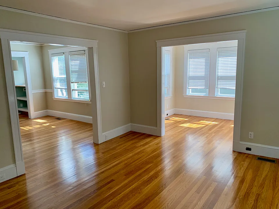 Living room and adjoining dining room