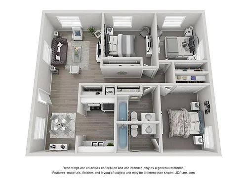 Floor plan 3 Bedroom Large Garden