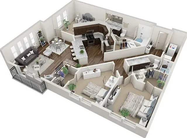 C1 floor plan District at Memorial