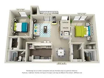 Floor plan 2x2AR