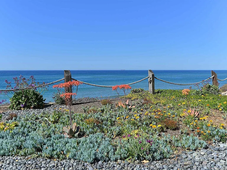 Ocean view along gardens
