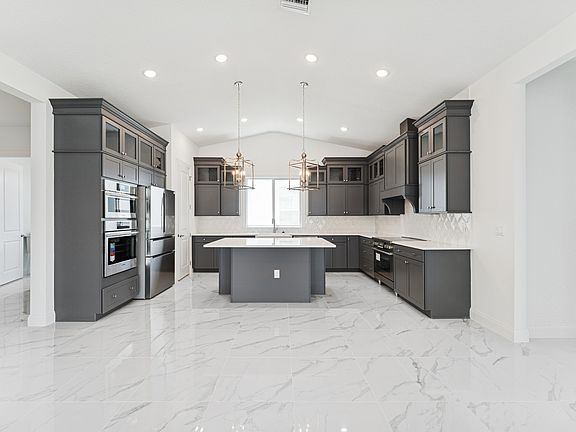 Kitchen with vaulted ceiling