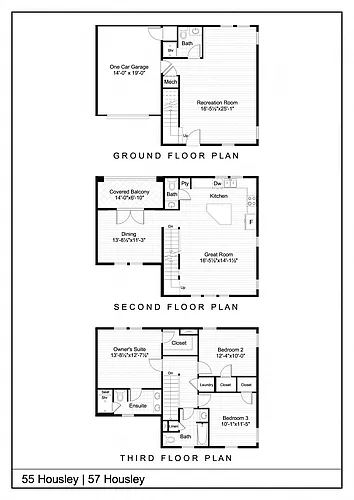 Floor plan Townhome - 55 57