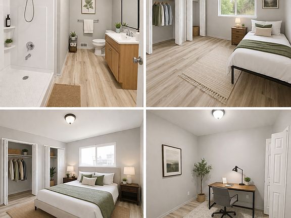 Bathroom with walk in shower. 3 bedrooms with plenty of closet storage.