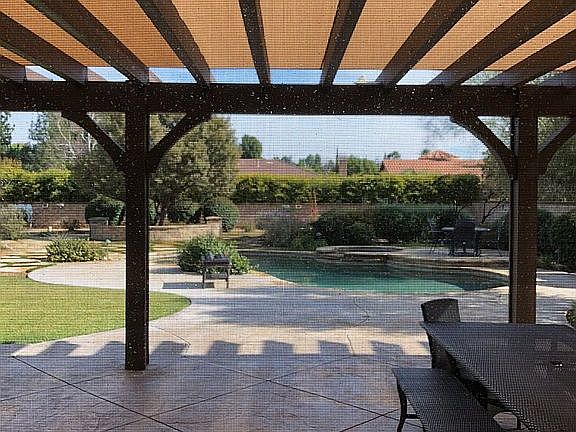 Large shaded back patio