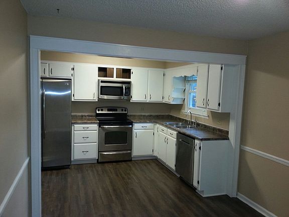 View of kitchen from dining area