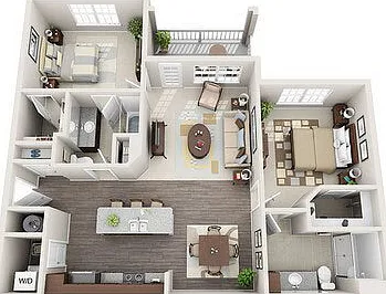 Morgan Reserve - B1 - 2 Beds - 2 Baths - 1186 Sq. ft.