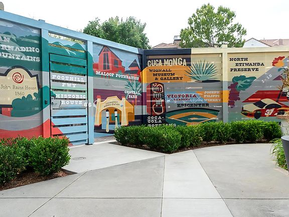 Outdoor Mural Showcasing Local Cucamonga Landmarks and Culture