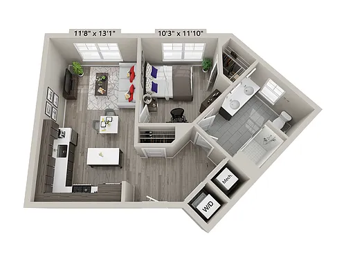 Floor plan 1 Bed/1 Bath-B8
