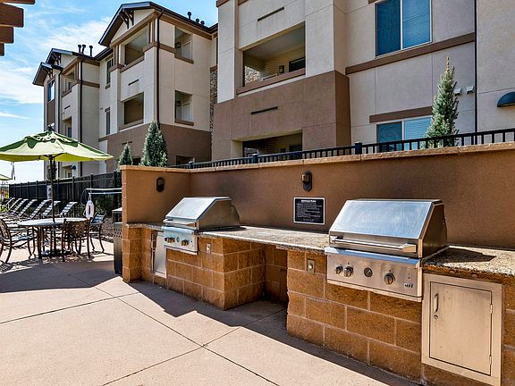 BBQ grills with seating area