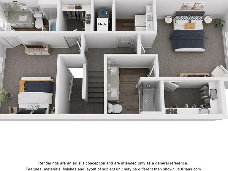 The Juliette is a 2-bed x 2.5-bath 1,301 SF townhome. The Juliette is a 2-bed x 2.5-bath 1,301 SF townhome.