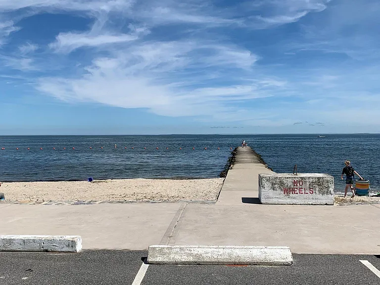 public beach across the way