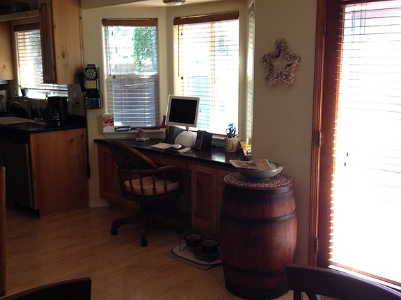 desk area in kitchen