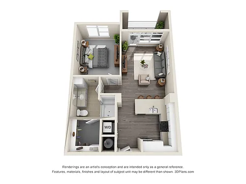Floor plan A1 - 1 Bedroom