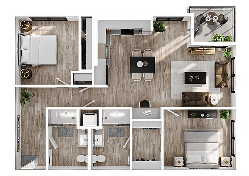 Floor plan Two Bedroom-B4.1