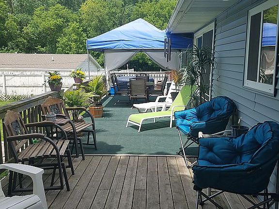 Rear deck of home. Facing we