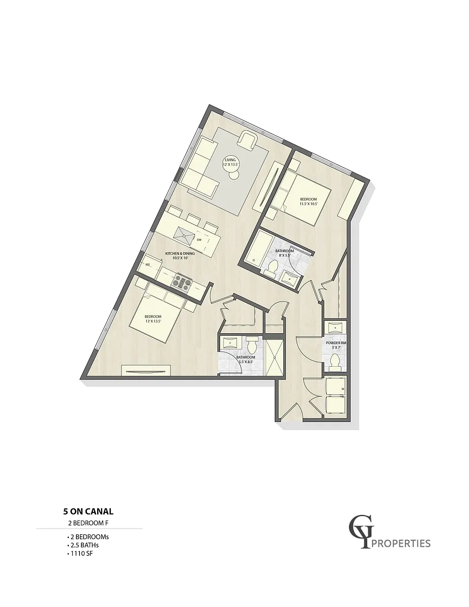 Floor plan 2 BR F