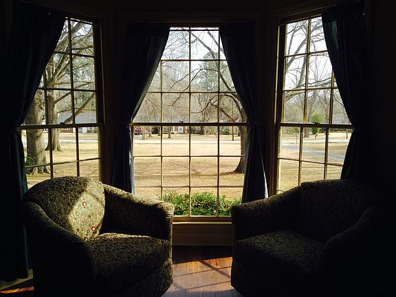 bay window overlooking yard