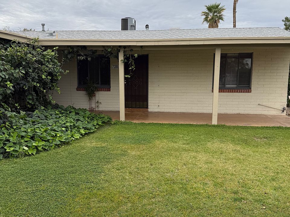 Lovely front yard with grass and ivy.