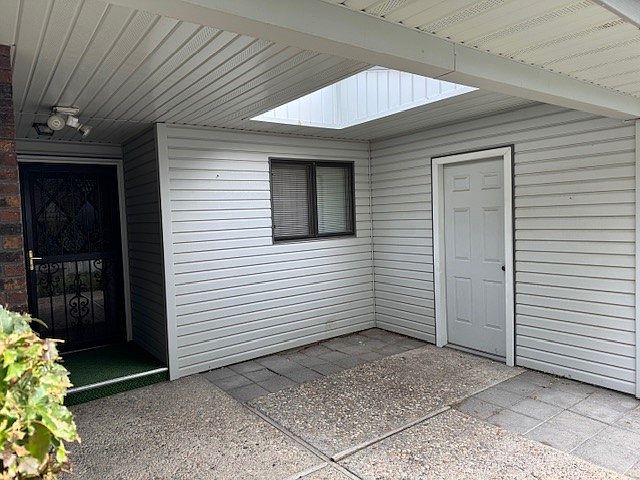 patio and garage entrance