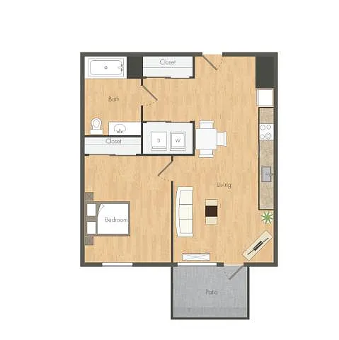 Floor plan One Bedroom C1