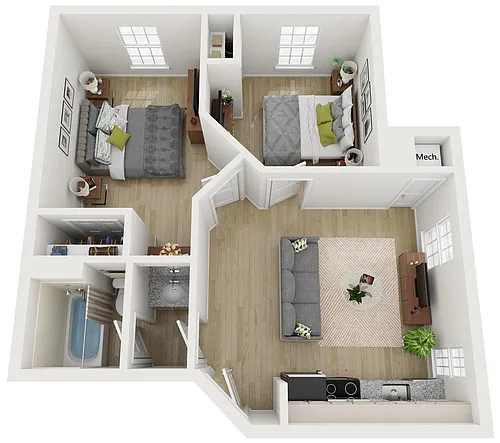 Floor plan Two Bedroom x One Bathroom