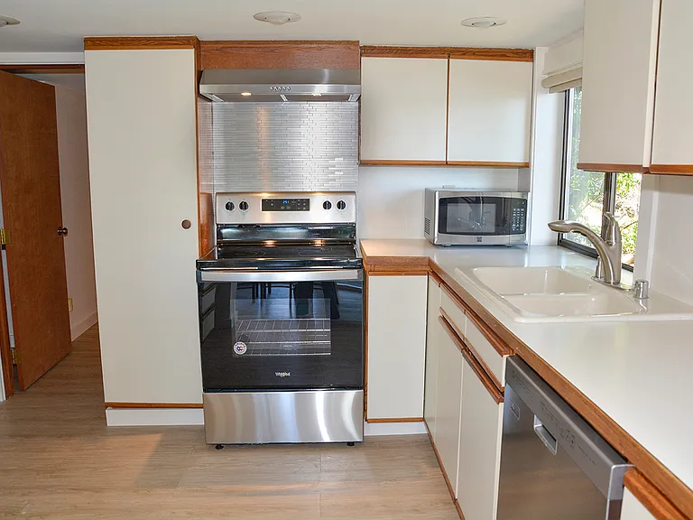 Kitchen with all stainless appliances