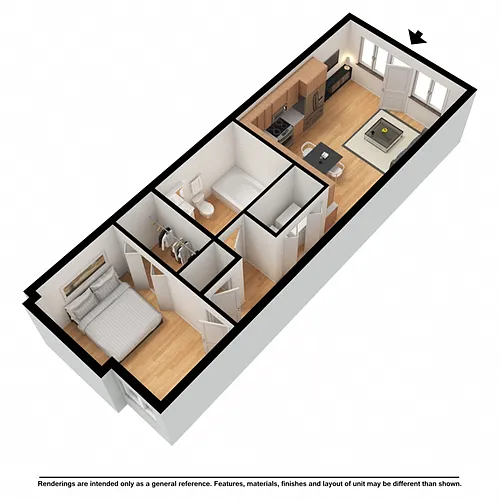 Floor plan 1 Bedroom Townhome