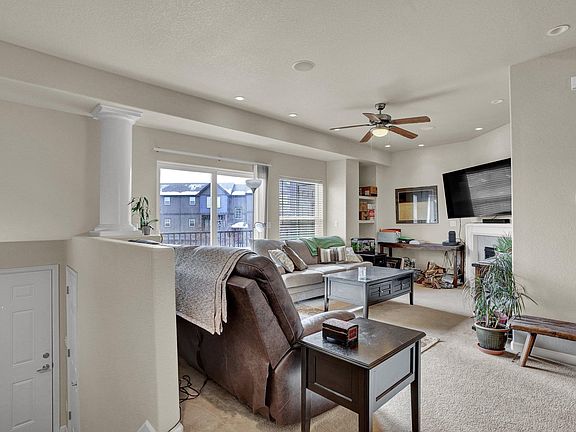 Front door and living room, slider to patio