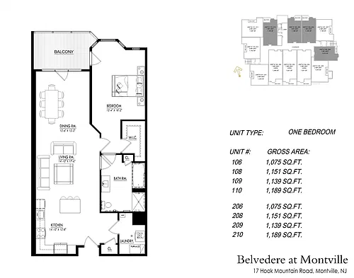 Floor plan The Ridge - One Bedroom