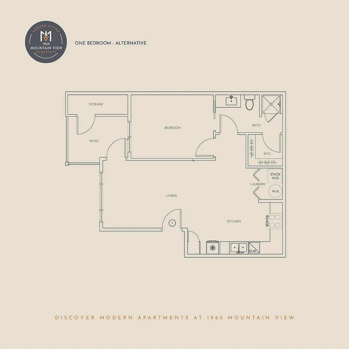 Floor plan 1 Bedroom ALT