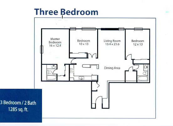 Floor plan 3 Bedroom Market