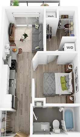 Plan D | 1 bedroom, 1 bathroom Plan D | 1 bedroom, 1 bathroom