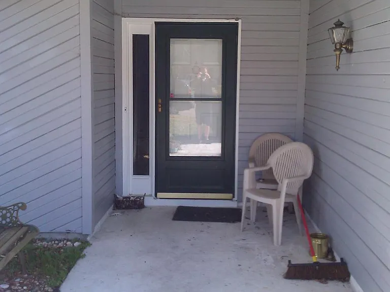 Foyer with new storm door